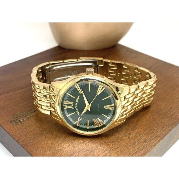 US Polo Assn Women's Watch 0624 Green Dial Quartz Gold Stainless Steel 33mm - Picture 7 of 13